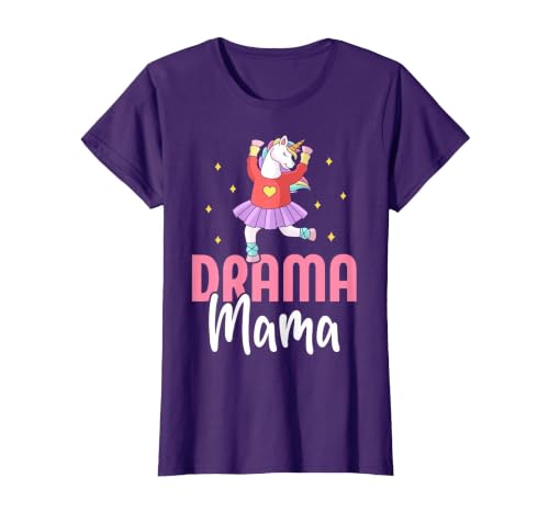 Drama Mama Theater Girl Artist Drama Play Theater Mom T-Shirt, Women, Purple, X-Small