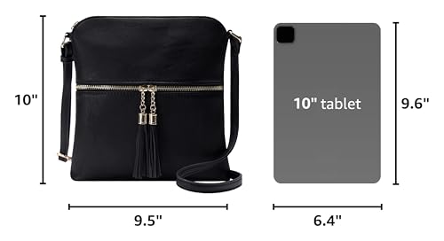Image of Solene Womens Lightweight Medium Crossbody Purse with Tassel, Perfect Size Crossbody Bags for Daily Use, travel