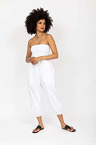 Likemary Harem Jumpsuit For Women Casual - Cotton Harem Pants - Aladdin Pants - Convertible 2 In 1 -White L #TOP7