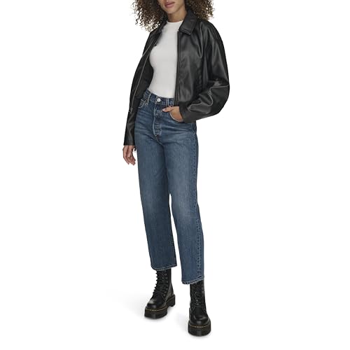 Image of Levi's Women's Faux Leather Bomber With Laydown Collar