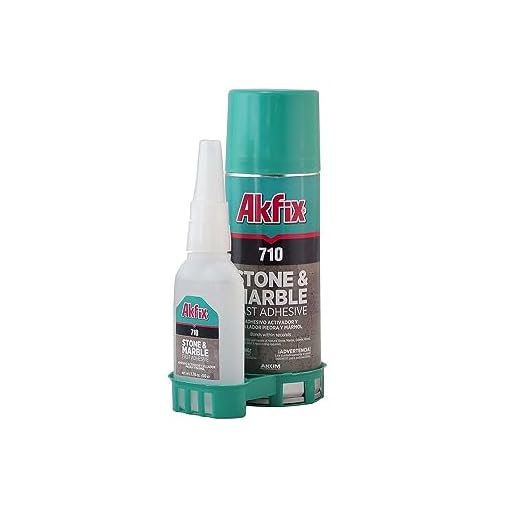 Akfix - AS1322 710 Stone and Marble Fast Adhesive (1.76 oz.) with Activator (3.53 fl. oz.) [Clear Super Glue Adhesive and Accelerator Spray]