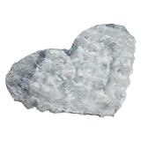 zhxinashu Tapis de Sol en Forme de Cœur, Tapis salon, Moquette Pelucheux en Faux Fourrure Confortable pour Chambre, Chambre Enfants, Descente de Lit, Salle de Bain(Gris)