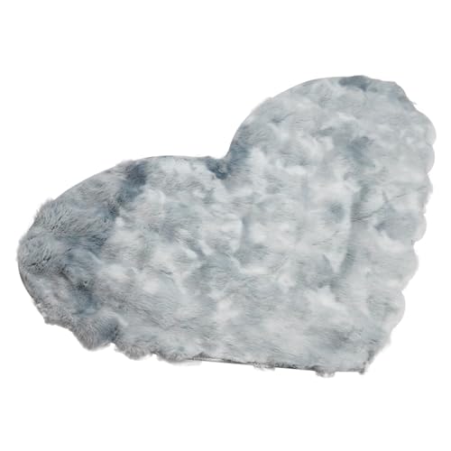 zhxinashu Alfombras Salon en Forma de Corazón, Tapete Quarto, Suave Alfombra Pequeña de Piel Falsa para Dormitorio, Cuarto de Niño, Cocina, Sofá(Gris)