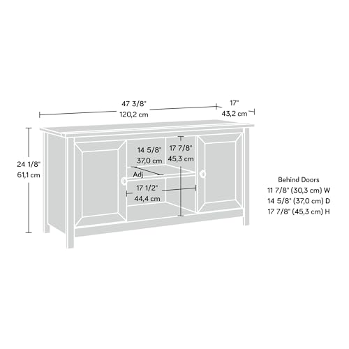 Sauder County Line Panel TV Stand, For TVs up to 47", Salt Oak finish - Image 3