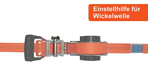 2 x Automatik Spanngurt/Automatischer Zurrgurt Spitzhaken 5,0 m x 35mm 1.000 daN / 2.000 daN (i.d.Umr.) selbstaufrollend (65) orange