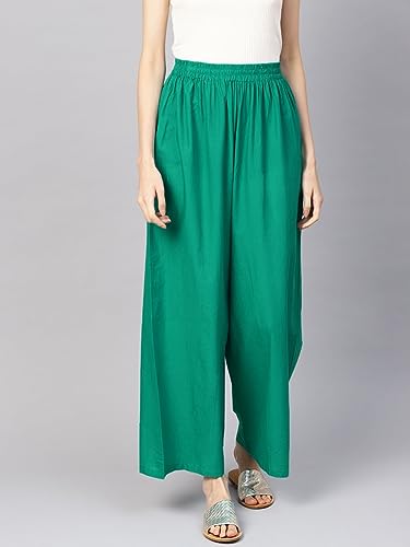 Image of Go Gazab - Stylish Women's Palazzo: Trendy Rayon Solid Color Ethnic Wear Palazzo