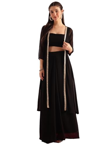 Image of Vbuyz Women's Printed & Embroidered Anarkali Blue Viscose Rayon Kurta With Musturd Cotton Stylish Shrug |Women Kurtas|Stylish Shrug Kurta set|Shrug set|kurta for women