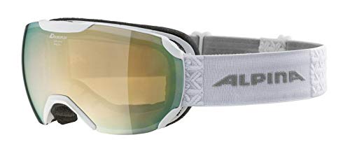 ALPINA PHEOS S Q-LITE - Verspiegelte, Kontrastverstärkende Skibrille Mit 100% UV-Schutz Für Erwachsene, white, One Size