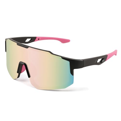 FEISEDY Sport Sonnenbrille Herren Damen Fahrradbrille Radbrille Verspiegelt Sportbrille für MTB Rennrad Radfahren Biking Laufen Enduro mit UV400 Schutz B2388