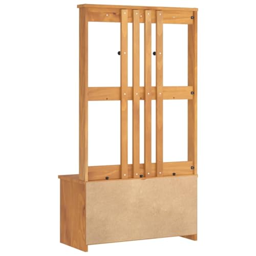 Perchero de entrada SANDNES en madera de pino de 87x40x159,5 cm con banco 7