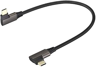 AAOTOKK 90 Degree USB 3.1 Type C Cable Right & Left Angled 3.1 USB Type C Male 4K@60Hz Gen 2 Extension Cable Supports Charging,Data,Audio,Video Cable for Laptop & Tablet & Mobile Phone.(0.3M/1Ft)