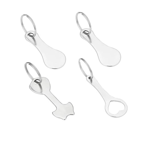 NestNook 4er Pack Einkaufswagenlöser, Einkaufschip Schlüsselanhänger Einkaufswagenchip Edelstahl Wagenchip Abziehbar mit Schlüsselring für Einkaufswagen