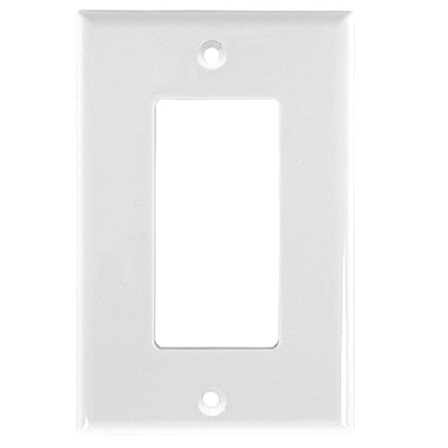 Power Gear Single Rocker Wall Plate Cover 1 Gang Light switch cover 3.1 x 4.9  Outlet Covers Screws Included White 44745