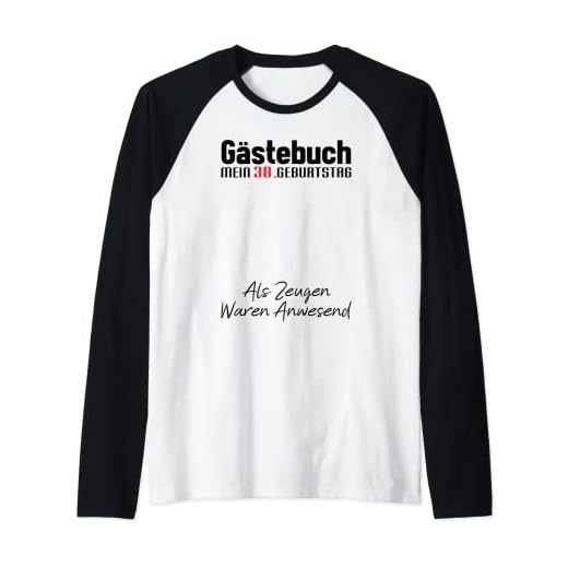 Gästebuch Mein 38. Geburtstag Libro de visitas Firma Camiseta Manga Raglan