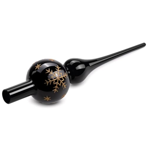 Weihnachtsbaumspitze aus Glas, Christbaumspitze Schwarz, 26cm...