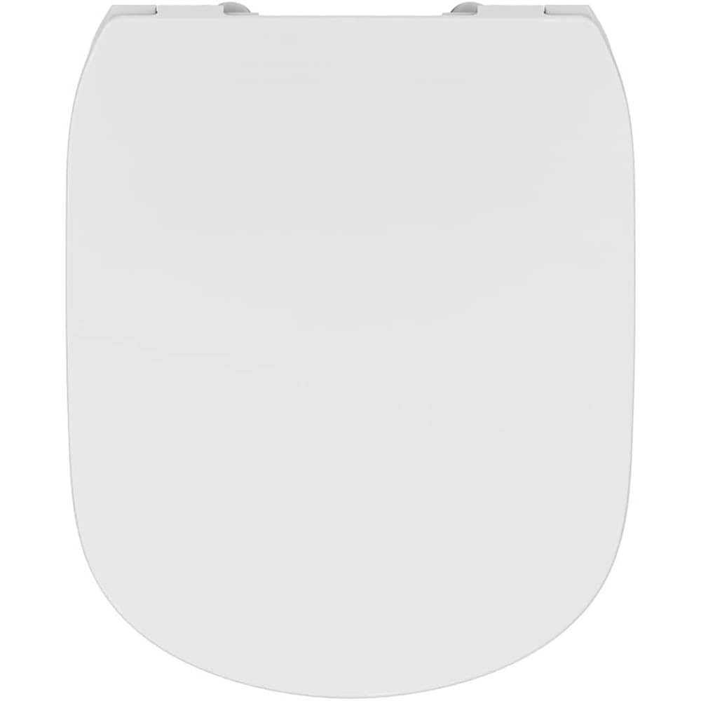 Ideal Standard Tesi deska sedesowa w kształcie litery D, trwała deska sedesowa z funkcją Quick Release do łatwego czyszczenia, wykonana z wytrzymałego duroplastu – biała (370 x 450 x 45 mm)