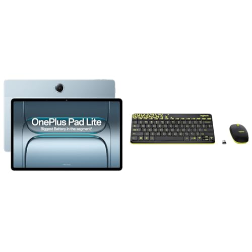 Image of OnePlus Pad Lite with Biggest Battery in Segment 9340 mAh, 11 inch(27.94 cm) Display with 500 nits Brightness, 6GB RAM 128GB Storage + Logitech MK240 Nano Wireless USB Keyboard and Mouse Set
