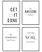 Produktbild Heimlich® 4er Poster Set OHNE Rahmen - Motivationsposter in Schwarz-Weiß für Büro | Minimalistische Wanddeko mit inspirierenden Zitaten | 4x A4 (21x30 cm) » Produktivitäts Booster «
