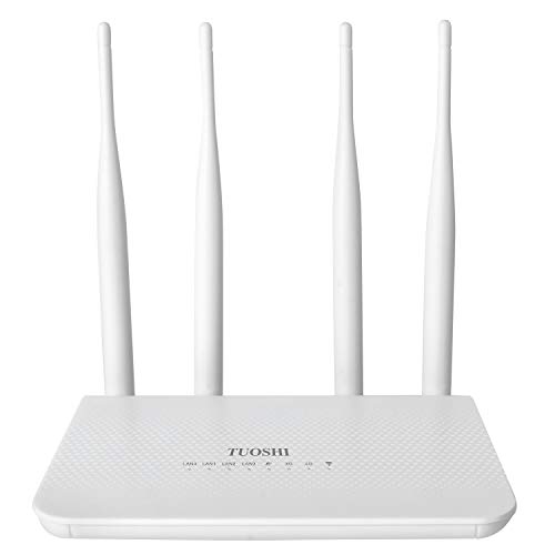 TUOSHI N300 WiFi Unlocked 4G LTE Modem Router with SIM Card Slot, 300Mbps WiFi, LTE Cat4, EC25-AF Qualcomm Chipset, 5dBi High Gain Antennas, Plug and Play, LT15F