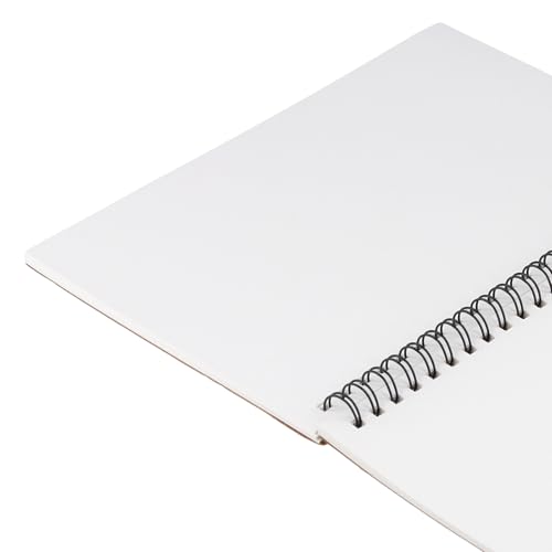 Cahier de notes vierge A5 de qualité supérieure avec couverture kraft rigide et reliure double