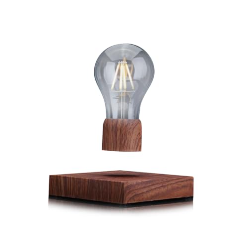 A real Edison-style light bulb that levitates and spins in mid-air with no visible support — looks like actual magic and lights up a room.