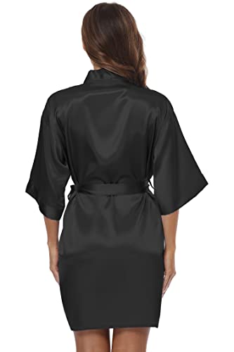 Beingyoung Womens Satin Kimono Robe V Neck Bridesmaid Bathrobe Wedding Party Lounging Short Xs-Xxl #TOP2