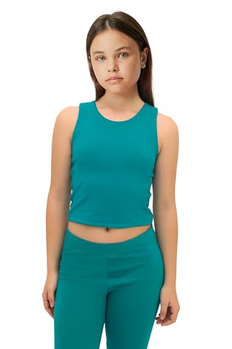 Image of Lilax Girls' Double Lined Sleeveless Basic Crop Tank Top