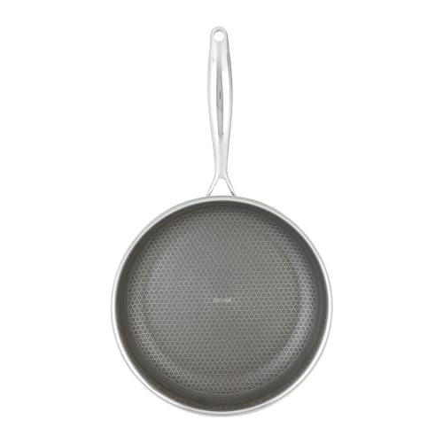Sitram 715065 Triply - Sartén de acero inoxidable (28 cm, revestimiento de nido de abeja antiadherente, antiarañazos, sin PFOA, para todo tipo de fuegos, incluida inducción)
