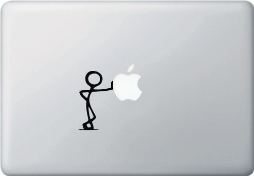 Yadda-Yadda Design Co. Stick Figure - Lean - MacBook or Laptop Vinyl Decal - (Color Variations Available) (Black)