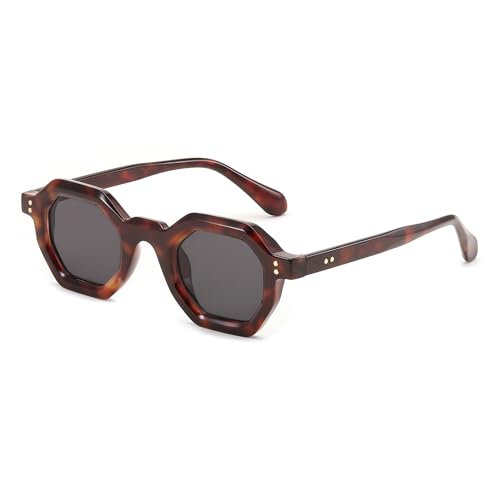 FEISEDY Octagon Sunglasses for Women - Thick Frame Fashion Rectangle Sun Glasses - Summer UV400 Protection