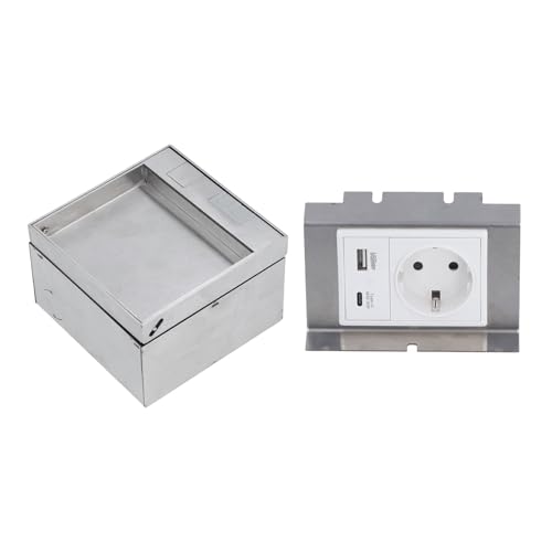 Prise électrique dissimulée étanche de sol avec bloc USB Type C YWBL-WH