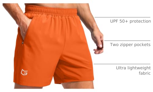 Image of G Gradual Men's Athletic Running Shorts with Zipper Pockets Quick Dry 7 inch / 5 inch / 9 inch Workout Gym Shorts for Basketball Hiking
