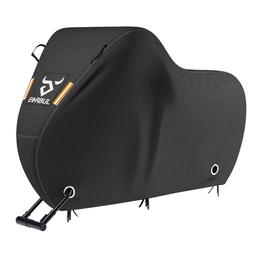 EVRBUL Bike Cover for 1 or 2 Bike 79'' L x 30'' W x 44'' H, Outdoor Waterproof Bicycle Covers with Lock Hole, 420D Heavy Duty Fabric Rain Sun UV Dust Wind Proof for Mountain, Road Bike, EBike