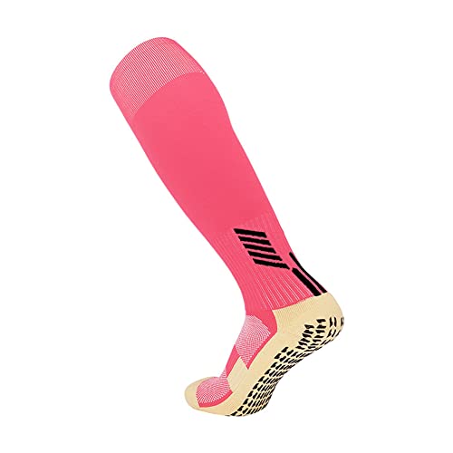 Image of FASECKS Mens Football Socks Non-Slip Knee High Grip Soccer Socks for Team Sport