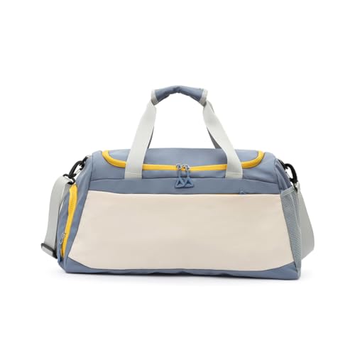Gym Bag for Men Women Travel Duffel Bag Weekender Overnight Workout Bag with Shoes Compartment for Gym Sport Swimming and Yoga- Blue, 33L, Waterproof