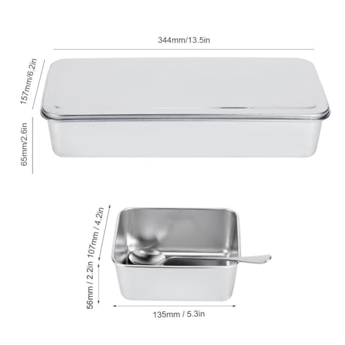 Oubit Seasoning Jar Household 3‑Grid Stainless Steel Seasoning Box Jar Spice Container Set including Spoons Cover - Image 3