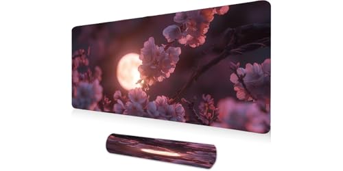 Tapis de souris XXL lune de paysage pour décorer un bureau de gamer moderne