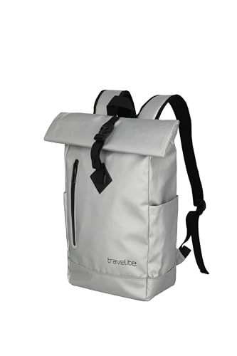 Travelite Rolltop Rucksack wasserfest, Fahrradrucksack, Freizeitrucksack mit Rolltop Verschluss & Reflektoren, BASICS, 48 cm, 19 Liter