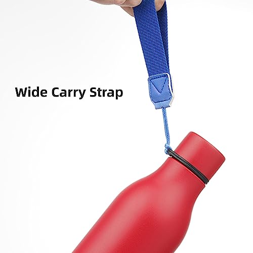 Image of Konokyo Insulated Water Bottle with Strap,18 oz Double Wall Stainless Steel Vacuum Bottles Metal Water Flask,Red