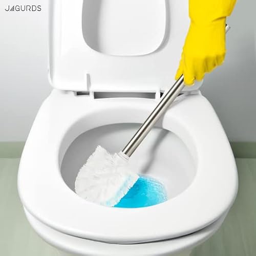 JAGURDS Toilet Brush and Holder, 2 Pack Stainless Steel Toilet Brush and Holder Set for Bathroom, Toilet Bowl Brush Modern Toilet Scrubber Brush
