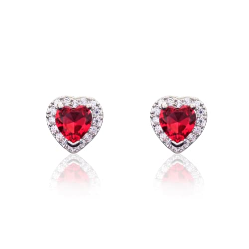 Boucles d'oreilles cœur en zircon et plaqué or chic