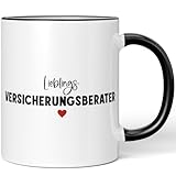 JUNIWORDS Tasse, Lieblings-Versicherungsberater, Schwarz (7773304)