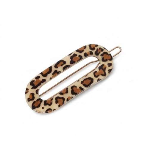 France Luxe Mini Oval Tige Boule Barrette, Golden Leopard