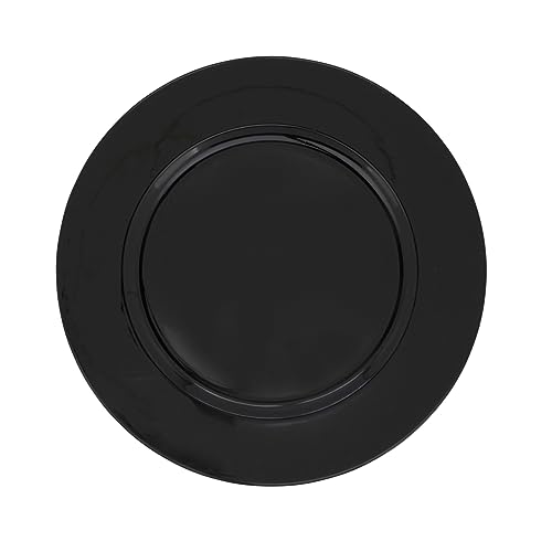Platos cargadores redondos 13 in. clásico negros x4 miniatura 1
