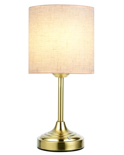 Image of Battery Operated Lamp, 8000mAh, Dimmable, Ambient Light, 2700K, Touch Control, Portable, Small, LED, Wireless, Rechargeable, Cordless, Desk Lamp, Kitchen Lamp, Fabric Shade, for Dining Room, Bedroom