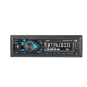JENSEN MPR210 7 Character LCD Single DIN Car Stereo Radio | Push to Talk Assistant | Bluetooth Hands Free Calling & Music Streaming | AM/FM Radio | USB Playback & Charging | Not a CD Player
