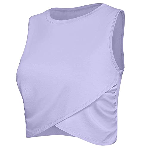 Image of Yoga Crop Tops Dance Tops Fitted Workout Crop Tops Yoga Tank Tops Athletic Sports Shirts for Women