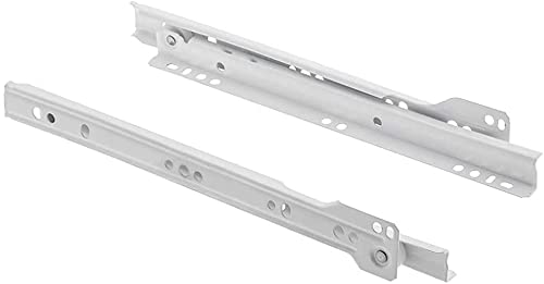 2 Pairs x White Kitchen/Bedroom Cabinet Drawer Metal Roller Runners (400mm)