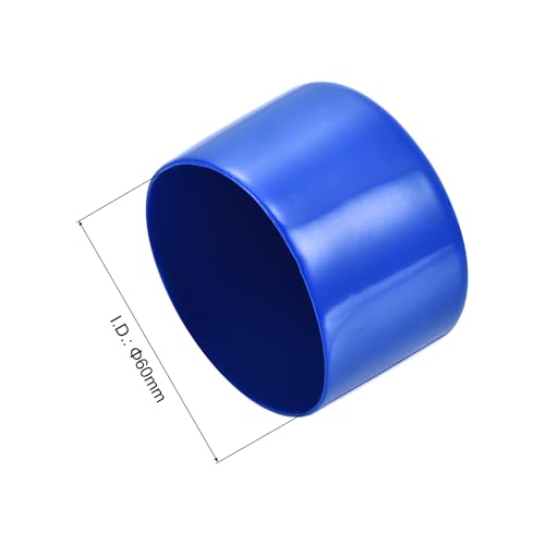 Image of uxcell 4pcs Rubber End Caps 60mm(2 3 /8 inch) ID Vinyl Round Tube Bolt Cap Cover Screw Thread Protectors Blue, 40mm Height
