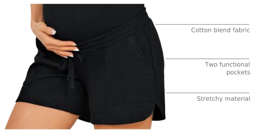 Maacie Maternity Shorts 2026 Maternity Athletic Shorts High Waist Shorts Lounge Casual Sweat Shorts with Pockets — view 4